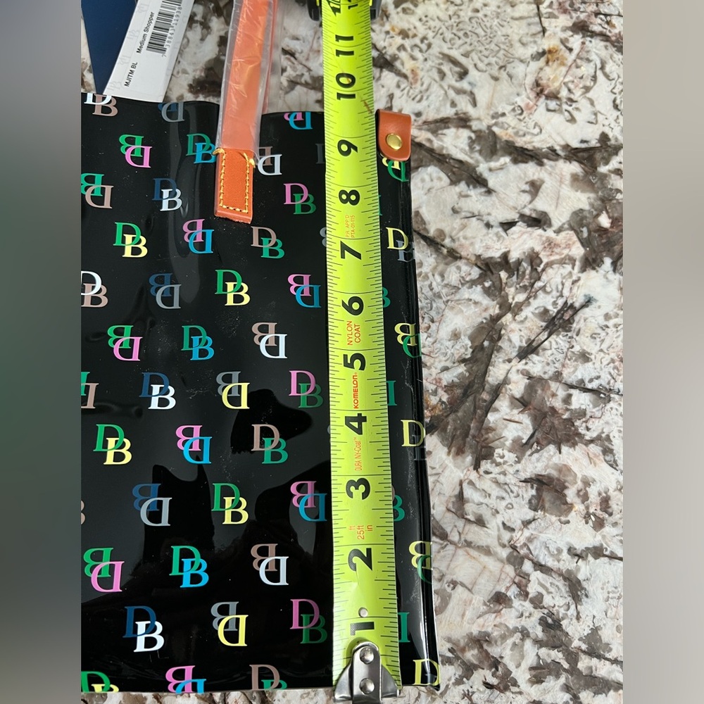 Dooney & Bourke Black Tote with Multicolor Logo - Picture 4 of 5